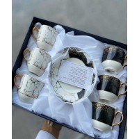 Bella 6 Person Coffee Cup Set Multi Color Black